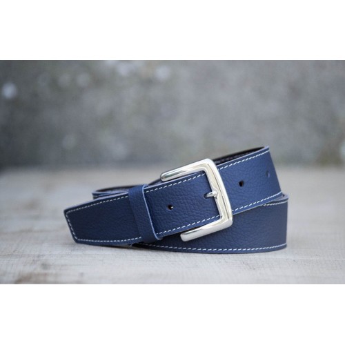 CEINTURE CUIR BLEU FRANCE | La jean